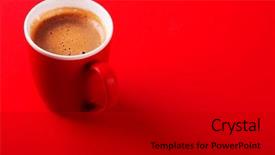  Presentation with fragrant - Presentation theme enhanced with energy template - cup of fragrant coffee background and a black colored foreground