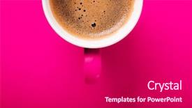  Presentation with fragrant - Presentation theme having energy template - cup of fragrant coffee background and a dark gray colored foreground