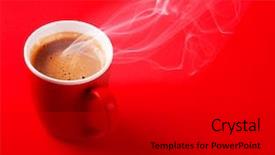  Presentation with fragrant - Theme consisting of energy template - fragrant coffee on a red background and a black colored foreground