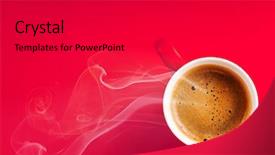  Presentation with fragrant - PPT layouts consisting of energy template - fragrant coffee on a red background and a dark gray colored foreground