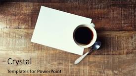  Presentation with notepad blank lined paper - Slide set featuring energy template - mug of black coffee background and a  colored foreground