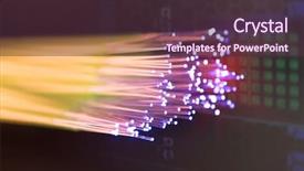  Presentation with network cable - Audience pleasing slide deck consisting of energy transfer - fiber optic network line cable backdrop and a  colored foreground