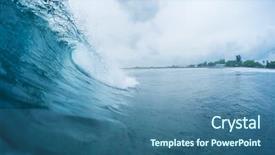  Presentation with ocean wave - Presentation enhanced with energy transfer - perfect ocean wave breaking background and a ocean colored foreground