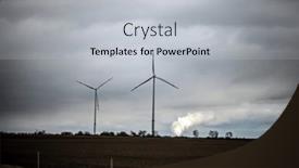  Presentation with energy coal - PPT theme having energy-transition-wind-turbines background and a light gray colored foreground