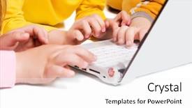  Presentation with white parents and black children - Amazing presentation theme having enfants et internet - children playing on laptop backdrop and a white colored foreground