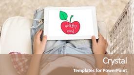  Presentation with healthy food - Cool new theme with enfants et internet - little boy sitting in armchair backdrop and a coral colored foreground