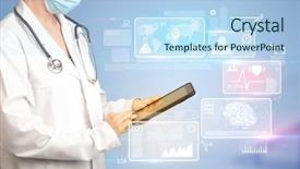  Presentation with basketball female blue - Presentation enhanced with enfermeria - female doctor holding tablet background and a light blue colored foreground