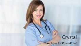  Presentation with nurse - Amazing PPT theme having enfermeria - nurse who is working her backdrop and a light blue colored foreground