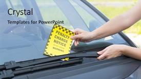  Presentation with ticket - Amazing slide deck having enforcement - parking ticket placed under windshield backdrop and a light blue colored foreground