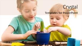  Presentation with rubber plant - Audience pleasing slide set consisting of engaged in gardening hyacinth plant backdrop and a lemonade colored foreground