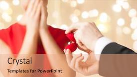  Presentation with valentines day - Beautiful slides featuring engagement concept - man giving diamond backdrop and a coral colored foreground