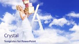  Presentation with bride and groom - Amazing theme having engagement model - attractive bride posing backdrop and a sky blue colored foreground