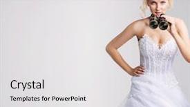  Presentation with bride - PPT layouts consisting of engagement model - attractive bride posing background and a white colored foreground