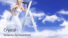  Presentation with bride and groom - Beautiful slides featuring engagement model - attractive bride posing backdrop and a light blue colored foreground