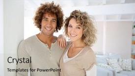  Presentation with new home sales - Amazing presentation theme having engagement model - attractive smiling couple in new backdrop and a mint green colored foreground