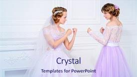  Presentation with engagement - Slide set enhanced with engagement model - bride and bridesmaid are going background and a sky blue colored foreground