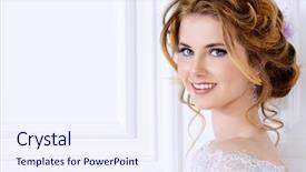  Presentation with bride - Cool new PPT theme with engagement model - close-up portrait of a beautiful backdrop and a sky blue colored foreground