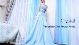  Presentation with elegant wedding - Beautiful slide set featuring engagement model - full length portrait backdrop and a sky blue colored foreground