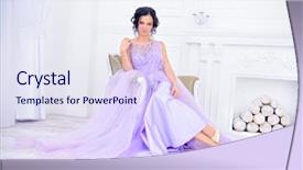  Presentation with purple wedding - Slide set having engagement model - full length portrait background and a sky blue colored foreground