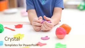  Presentation with playdough - Presentation theme featuring engagement model - little boy engaged in playdough background and a cream colored foreground