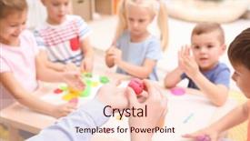  Presentation with playdough - Cool new theme with engagement model - little children engaged in playdough backdrop and a lemonade colored foreground