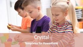  Presentation with modeling - Slide deck enhanced with engagement model - little children engaged in playdough background and a coral colored foreground