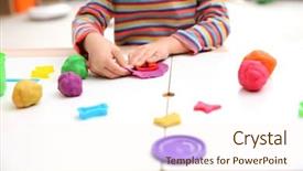  Presentation with playdough - Presentation enhanced with engagement model - little girl engaged in playdough background and a cream colored foreground