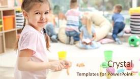  Presentation with playdough - PPT theme consisting of engagement model - little girl engaged in playdough background and a cream colored foreground