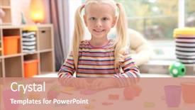 Presentation with playdough - PPT theme featuring engagement model - little girl engaged in playdough background and a coral colored foreground
