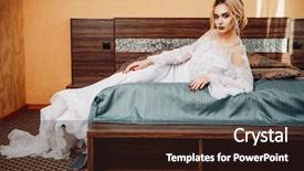  Presentation with wedding white - PPT layouts enhanced with engagement model - magnificent young woman posing background and a wine colored foreground