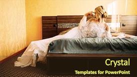  Presentation with engagement model - PPT theme consisting of engagement model - magnificent young woman posing background and a wine colored foreground