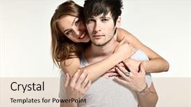  Presentation with catholic couple silhouette of young - Slide deck consisting of engagement model - young engaged couple portrait background and a coral colored foreground