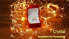  Presentation with engagement - Theme with engagement ring and glowing garland background and a tawny brown colored foreground