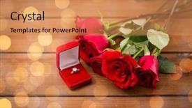  Presentation with engagement - Slide deck enhanced with engagement ring and red roses background and a coral colored foreground