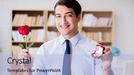  Presentation with adultery concept of broken marriage - Beautiful slides featuring engagement ring couple - romantic concept with man making backdrop and a light blue colored foreground