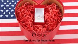  Presentation with valentines day - Colorful PPT theme enhanced with engagement-ring-valentines-day-gift backdrop and a red colored foreground