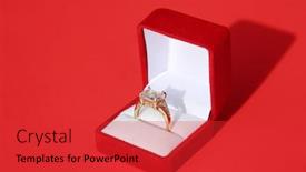  Presentation with wedding ring - PPT layouts consisting of engagement-ring-wedding-ring-gold background and a red colored foreground