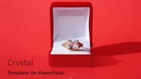  Presentation with gold diamond - Beautiful slides featuring engagement-ring-wedding-ring-gold backdrop and a red colored foreground