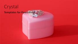  Presentation with text box - Beautiful PPT theme featuring engagement-ring-wedding-ring-platinum backdrop and a red colored foreground