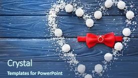  Presentation with community engagement - Presentation theme with engagement ring with red bow background and a ocean colored foreground