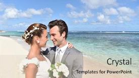  Presentation with bride - Presentation design enhanced with engaging others - bride and groom looking background and a lemonade colored foreground