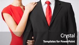  Presentation with wedding ring - Presentation theme featuring engaging others - couple with wedding ring holding background and a dark gray colored foreground