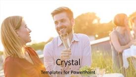  Presentation with husband and wife - PPT layouts enhanced with engaging others - husband and wife smiling background and a coral colored foreground