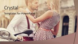  Presentation with people helping each teamwork couple - PPT layouts featuring engaging others - young couple kissing each other background and a lemonade colored foreground