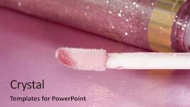  Presentation with lips - Presentation theme having engangement - brush with pink gloss background and a  colored foreground