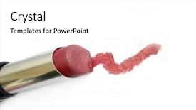  Presentation with red and white industry - Presentation theme consisting of engangement - drawing with red lipstick background and a  colored foreground