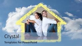  Presentation with boxes - Amazing theme having engangement - radiant couple with unpacking boxes backdrop and a light blue colored foreground