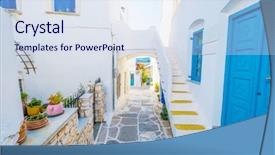  Presentation with for blue colored resource - Cool new slides with engen - colorful stairs in narrow street backdrop and a sky blue colored foreground