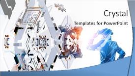  Presentation with mixed reality - Presentation theme having engeneering - virtual reality experience technologies background and a white colored foreground