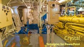  Presentation with engine - Beautiful slides featuring engine-compartment-of-retro-cruise backdrop and a tawny brown colored foreground